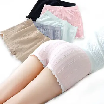 

Yesello Summer Women Soft Cotton Sexy Shorts Lace Anti Exposure Girls Boxer Shorts Under Skirt Breathable Shorts