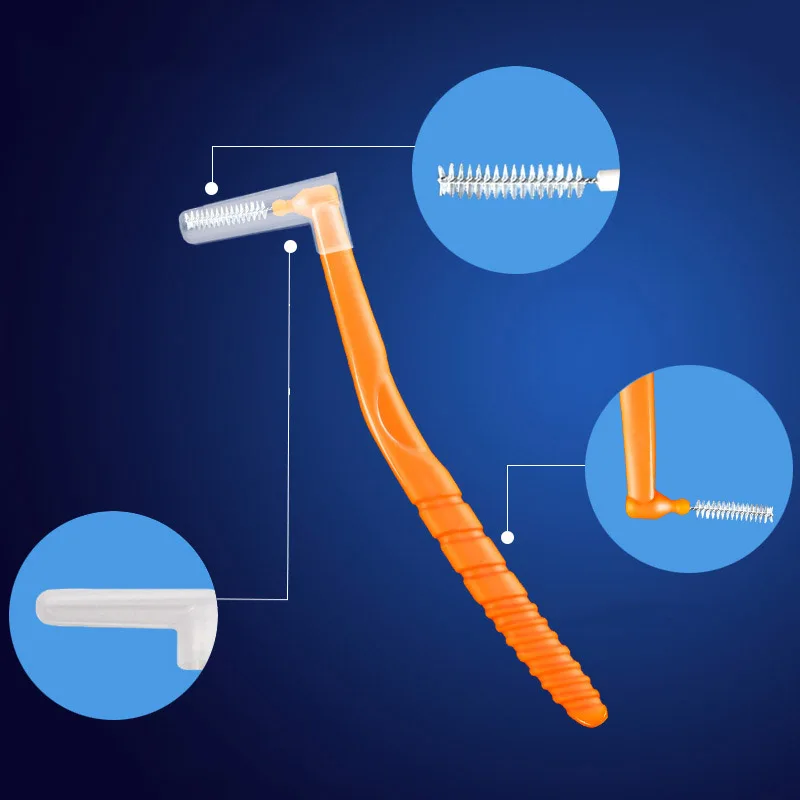 10 шт. межзубная щетка микро Размер 0,7-1,2 мм l-образный уход за полостью рта зубная нить с держателем Прямая поставка
