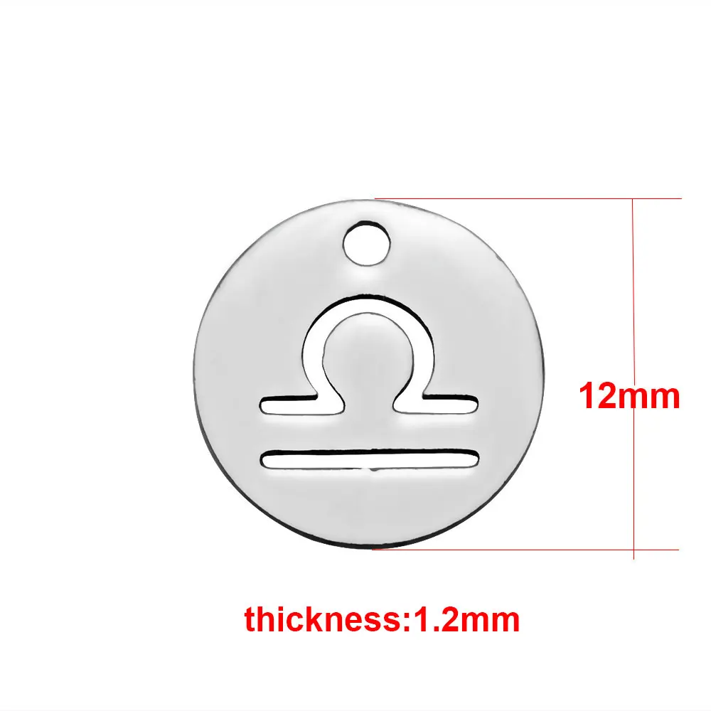 Fnixtar никогда не выцветает 12 мм круглый диск целые 12 кулоны со знаками Зодиака DIY 12 Созвездие Подвески для изготовления ювелирных изделий 12 шт./лот