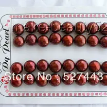 > 16 пара 11 мм вокруг кофе пресноводные искусственного жемчуга серьги s1173