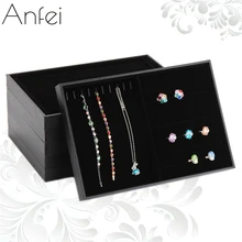 Серьги Дисплей ящик для хранения ювелирных изделий лоток кожа ожерелье витрина брелок Дисплей стойки Браслет Организатор Серьги show A05