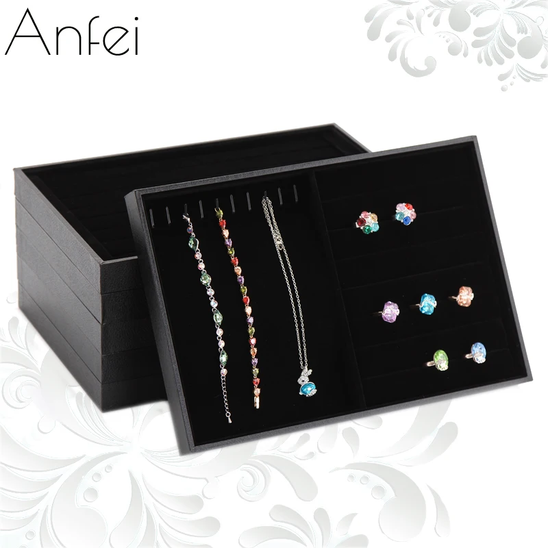 

Earrings Display box Jewelry storage tray Leather necklace showcase Key Chain Display rack bracelet Organizer Earrings Show A05