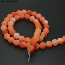 6 мм 8 мм 10 мм матовый оранжевый цвет агат «вены дракона» Камень круглые бусины материал для изготовления украшений