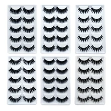 5 пар/упак. норковые ресницы натуральные длинные 5D накладные ресницы, норка Черные Накладные ресницы, пучок нарощенные ресницы комплект милый макияж для глаз