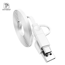 OATSBASF 2 in 1 1M Micro USB Type C Cable Fast Charging USB Type-C For OnePlus 5t Xiaomi 6 Samsung S8 S9 Huawei P20 Pro 5V 2.1A