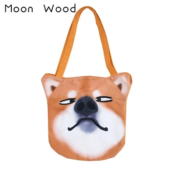 

Moon Wood Cute Animals Cat Printing Handbag Big Large Capacity Girls Tote Bag Travel Hand Bag Women Cartoon Shopping Bag Bolso