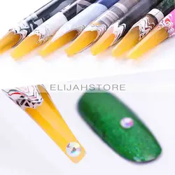 Pen расставить Marbleizing инструмент собирание горный хрусталь выбор Ручка Деревянный воск пера ногтей Маникюр Инструмент разные цвета 3 шт