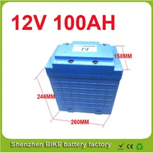 Balance scooter, solar system Lithium rechargable Battery Pack 12V 100AH with BMS 12V Electric Bicycle Battery