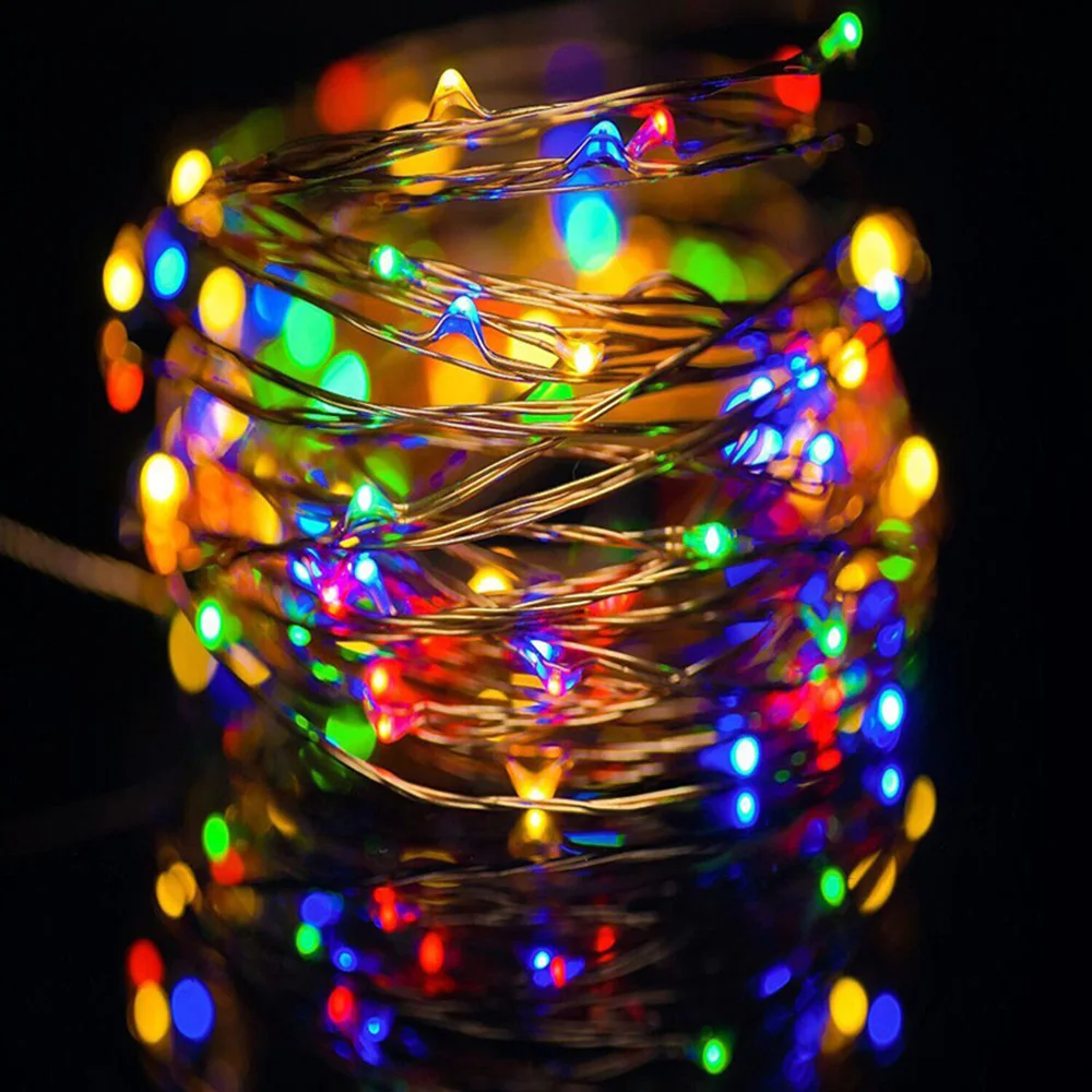 10 м Рождественская елка светодиодные гирлянды 100LED 5 в USB питание открытый теплый