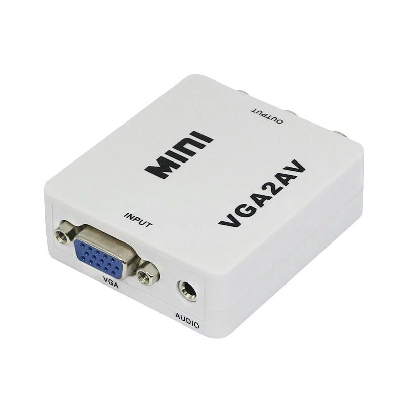 

1080P Mini VGA to AV RCA Converter with 3.5mm Audio VGA2AV/CVBS+Audio Convertor for HDTV PC