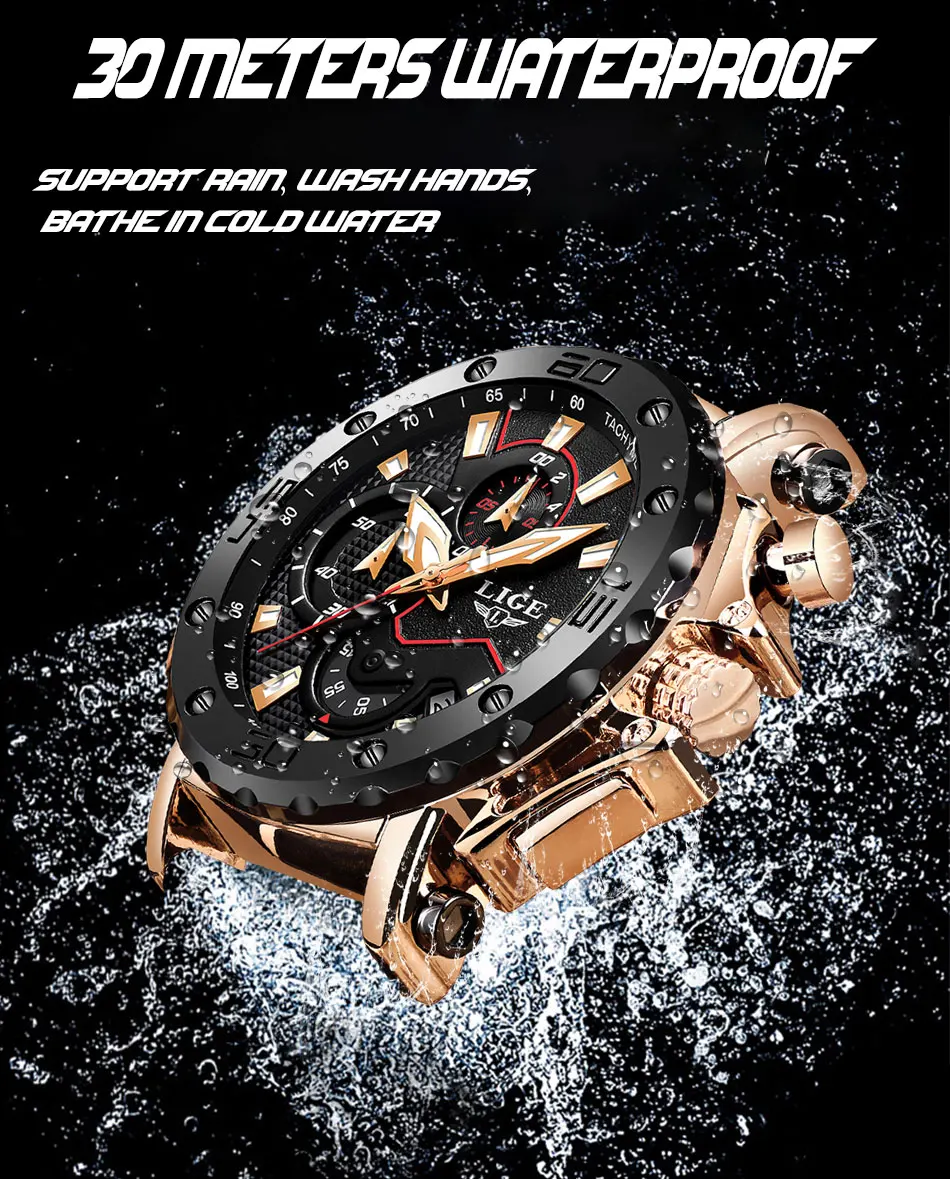 LIGE часы Элитный бренд Для мужчин аналоговые с кожаным ремешком спортивные часы Для Мужчин Армия Военные часы Мужские кварцевые часы Relogio Masculino