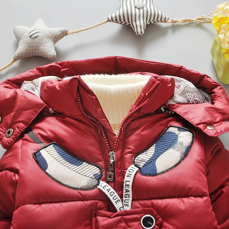 Детское зимнее пальто детская одежда для мальчиков Толстые теплые куртки для маленьких мальчиков от 4 до 7 лет красного черного цвета или цвета хаки весна–осень
