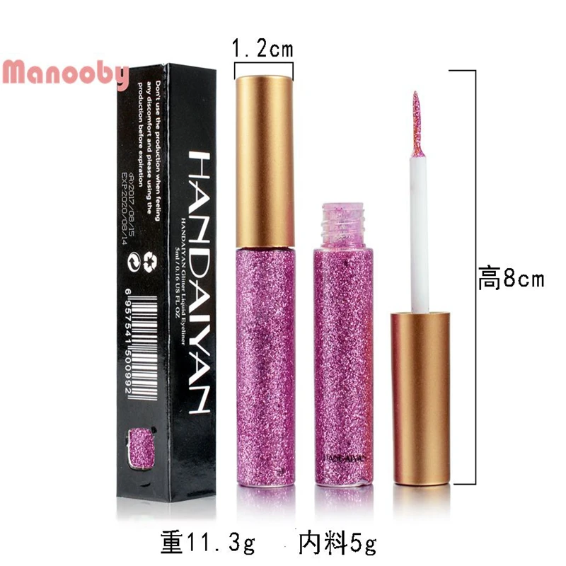 

Manooby Liquid Glitter Eyeliner Eyeshadow Shiny Waterproof Long Lasting Sparkling Eye Makeup Diamond Shining Eyeliner Cosmetic