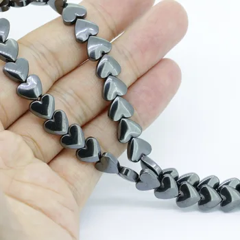 

9.0MM DIY Jewel Making Beads Hematite Magnetic Heart Shape Loose Beads