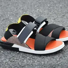 Размеры 37–46 роскошные летние туфли из натуральной кожи мужская обувь, сандали Модные мужские сандалии пляжная обувь дышащая Для мужчин Стиль шлёпанцы для женщин