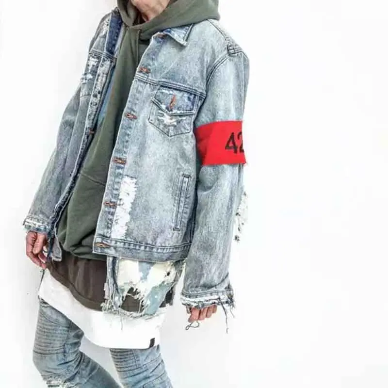 424 distressed denim jacket