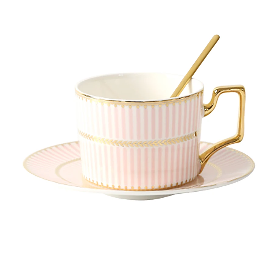 European Ceramic Coffee Cup And Saucer Set Espresso Cups High Tea Set Ceramic Tea Cup Kubek With Spoon Home WZD015 European Ceramic Coffee Cup And Saucer Set Espresso Cups High Tea Set Ceramic Tea Cup Kubek With Spoon Home WZD015