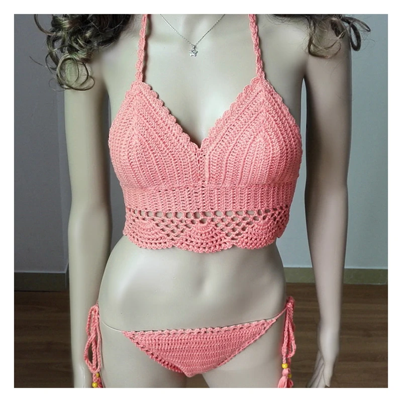 Женский раздельный купальник с вязаным крючком|crochet crafts|crochet swimwearcrochet swimwear bikini |