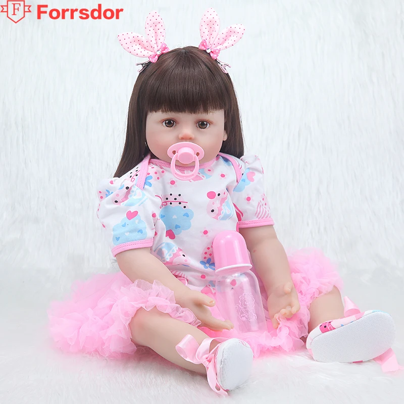 Forrsdor 58 см элегантная красивая и Реалистичная мягкая силиконовая кукла bebe reborn corpo