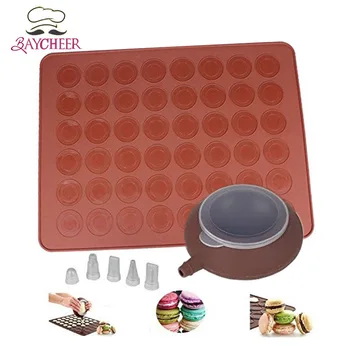 

Silicone Macaroon Kit With Baking Sheet Mat Kitchen Decorating Tip Sets Piping Icing Pot Pen 4 Nozzles Set Baking Tools