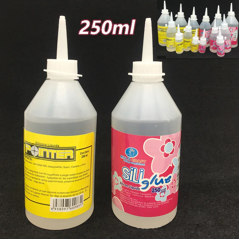 

250ML Silicone Liquid Glue Textile Cloth Fabric Wood School Students Cyanoacrylate Stationery Store DIY Hobby Clear Craft Bts UV