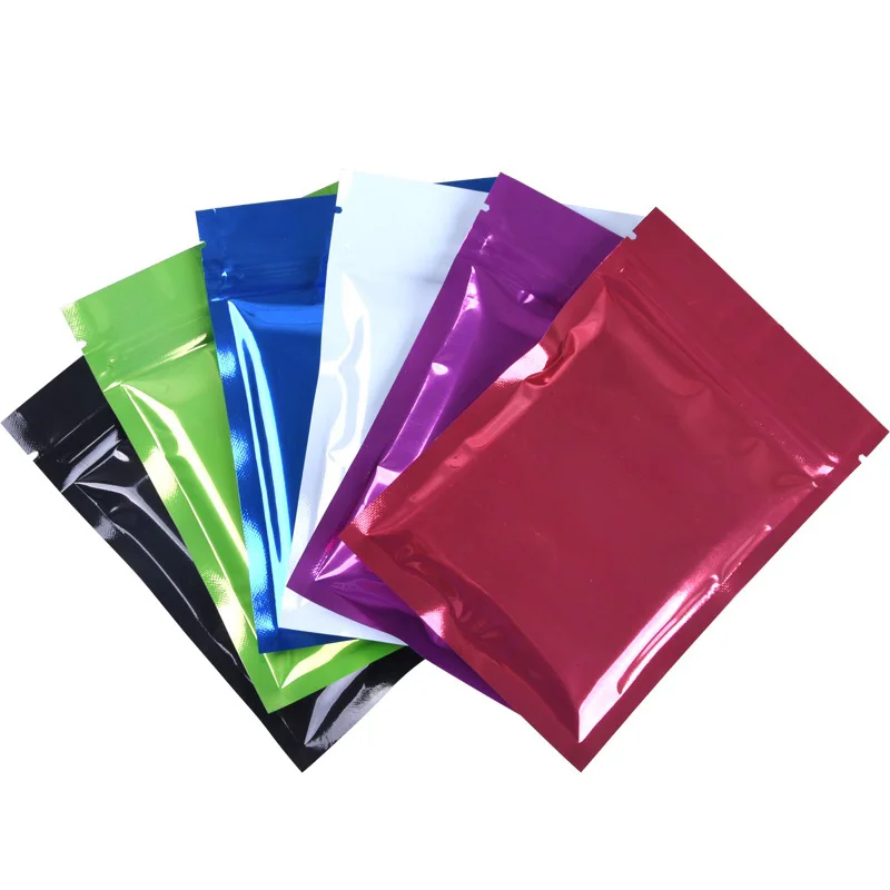 Large Size 6 colors 1000pcs/lot Metallic Mylar Ziplock Bags Flat Black