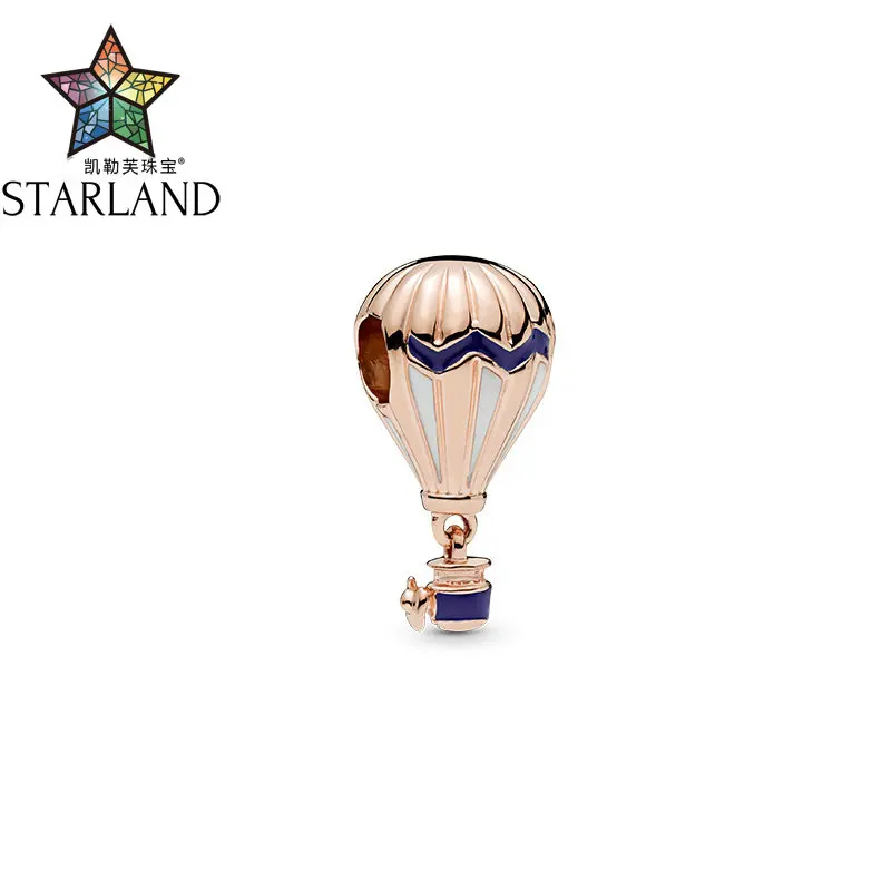 

XIINHUI New Arrival 925 sterling silver BLUE HOT AIR BALLOON CHARM enamel Bead Fit Bracelet for women DIY Original Jewelry Gift