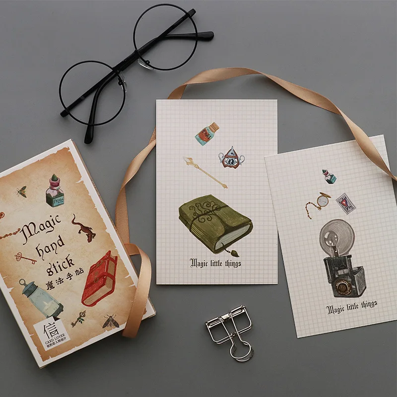 

magic had stick design 30pcs postcard set vintage children story 350g paper card material stationery craft