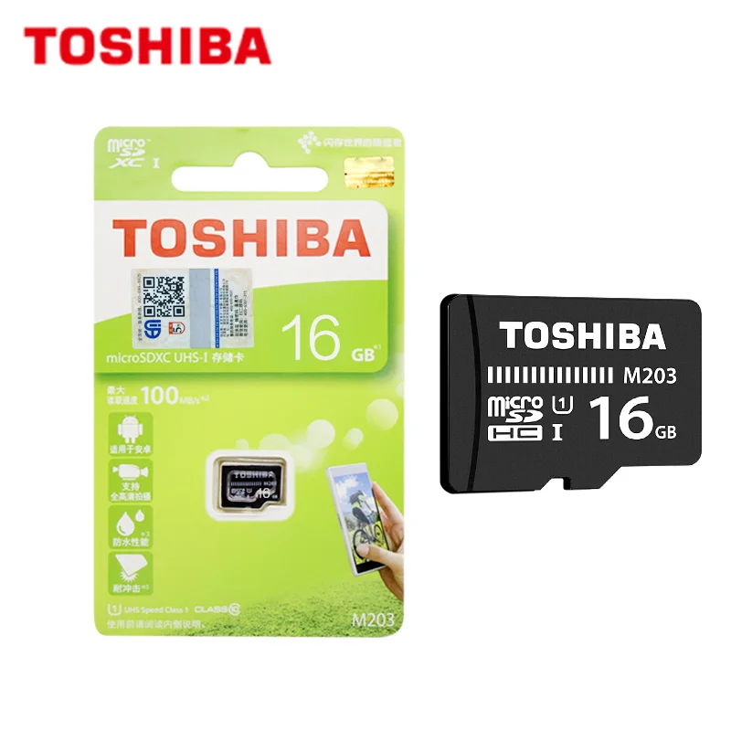 Лучший 100% Оригинальные TOSHIBA M203 Micro SD Card 16 GB 32 GB SDHC высокой Скорость 100 МБ с. U1 64 GB 128 GB SDXC UHS I флеш карта памяти TF микро SD