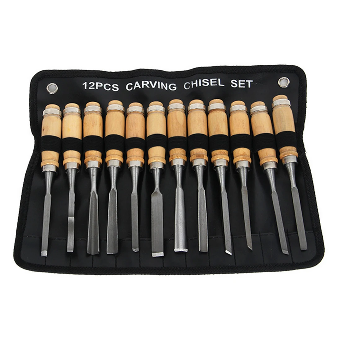 

12Pcs Carving Chisel Set Carving Tool Kit for Nerf Modification - Wood Color + Silver