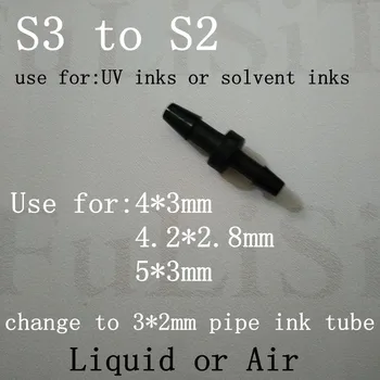 

100pc/lot UV inks or solevnt ink tube pipe big change to small connector 4*3mm 4.2*2.8mm 5*3mm change to 3*2mm pipe connector