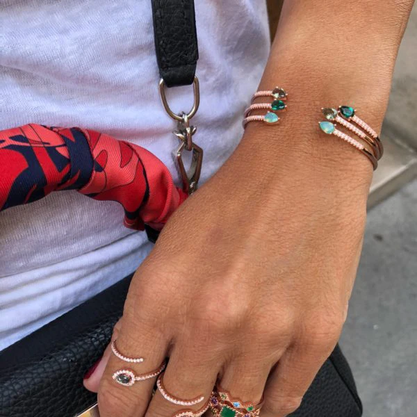 High Quality Luxury CZ 5 colors Cuff Bracelets Bangles delicate lovely Bangle with Stones for Women Fashion Jewelry | Украшения и