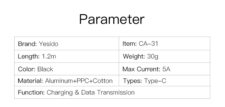 Yesido CA31 5A usb type C кабель для samsung S10 S9 S8 Plus Xiaomi huawei USB C кабель для быстрой зарядки type-c кабель