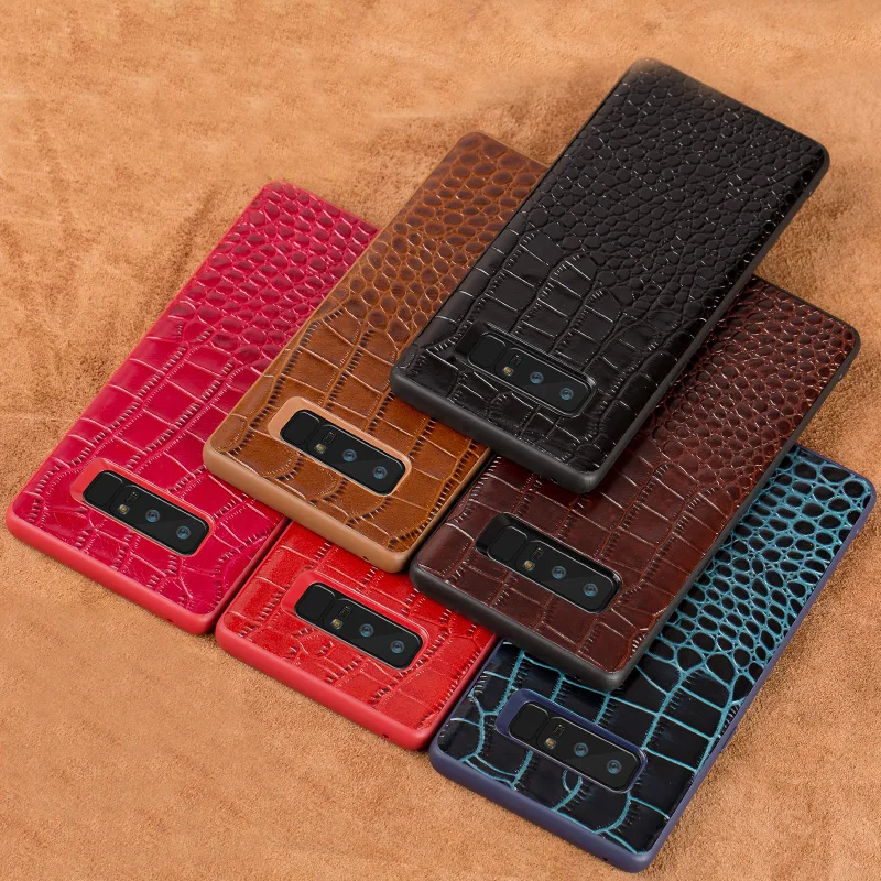 

Genuine Real Leather Phone Case For Samsung Galaxy S8 S9 Plus S7 shell For samsung Note 8 Note9 Crocodile Cowhide cover capa S9+