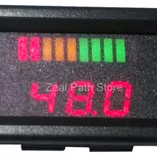 Цифровой Батарея индикатор разрядки метр Батарея датчик с индикацию напряжения для электрического низкая скорость автомобиля 12V 24V 36V 48V