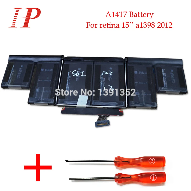 

Original New Qaulity A1417 Rechargeable Battery For Macbook Pro Retina 15'' A1398 Battery 2012 10.95V 95Wh 8460mAh