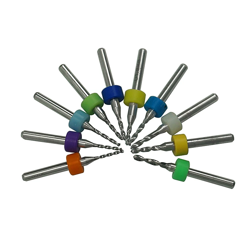 10 шт. PCB дрель набор инструментов 0,1 мм-2,0 мм Вольфрам карбидный Металл фрезерные резак ЧПУ Инструменты для детали для деревообрабатывающего
