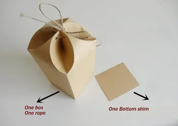 

22x10x10cm Kraft paper bag Custom cookie box Sugar tea cake box coffee beem snack handbag with rope 100pcs/lot