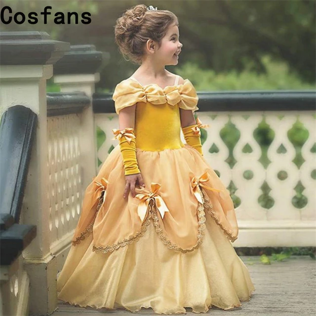 Robe La Belle Et La Bête Pour Filles, Costume De Carnaval Elza Pour  Enfants, Écharpe De Noël Pour Bal De Promo, Nouvelle Collection - Cosplay  Costumes - AliExpress