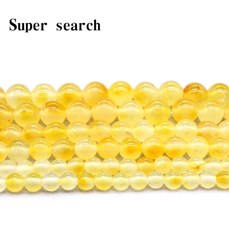 

Natural Stone White Yellow Cloud Jades Chalcedony Beads Round Loose Beads For Jewelry Making DIY Bracelet Necklace 15" 6/8/10mm