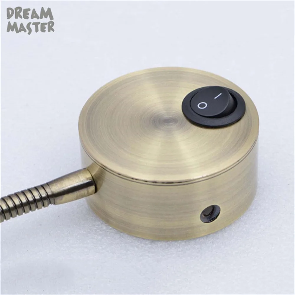  Novelty Modern Art Deco LED Bronze Bedside Reading Wall Lamps 3W Switch Hose Background LED Mirror  - 32609087104