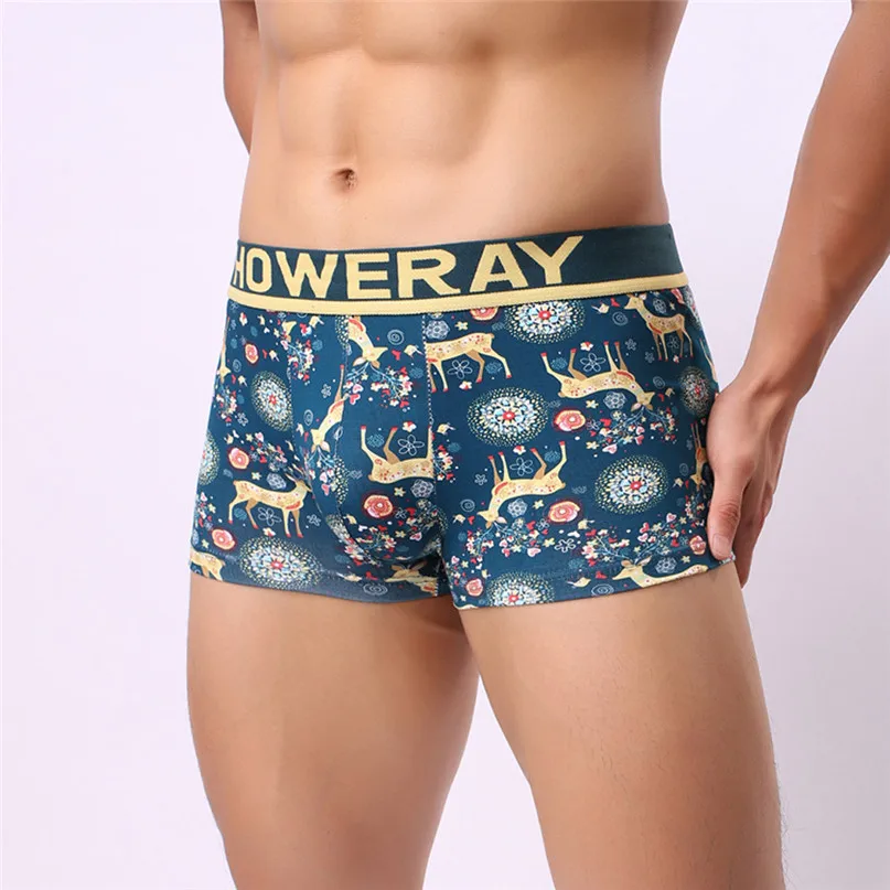 Sexy Underwear Men Men's Boxer Briefs Shorts Bulge Pouch Soft Underpants color deer pattern Trunks Boxer shorts #2h25 (3)