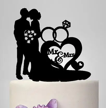 Acrylic Wedding Cake Toppers Mr Mrs Bride Groom Silhouette