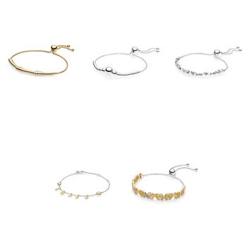 

5 Style 925 Sterling Silver Bracelets Charms Butterfly Love Adjustable Size Bangles Bracelets For Women Wedding Jewelry