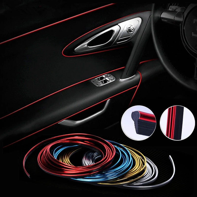 

5M Car Door Dashboard Air Outlet Steering-wheel Styling Interior Decoration Line Strips Car-styling Car Sticker Auto Accessories