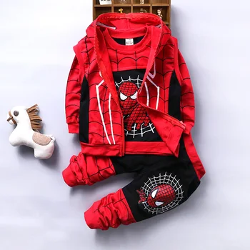 

New Spiderman Baby Boys Clothing Sets Cotton Sport Suit For Boys Clothes Spring Spider Man Costumes Kids Clothes 3pcs set