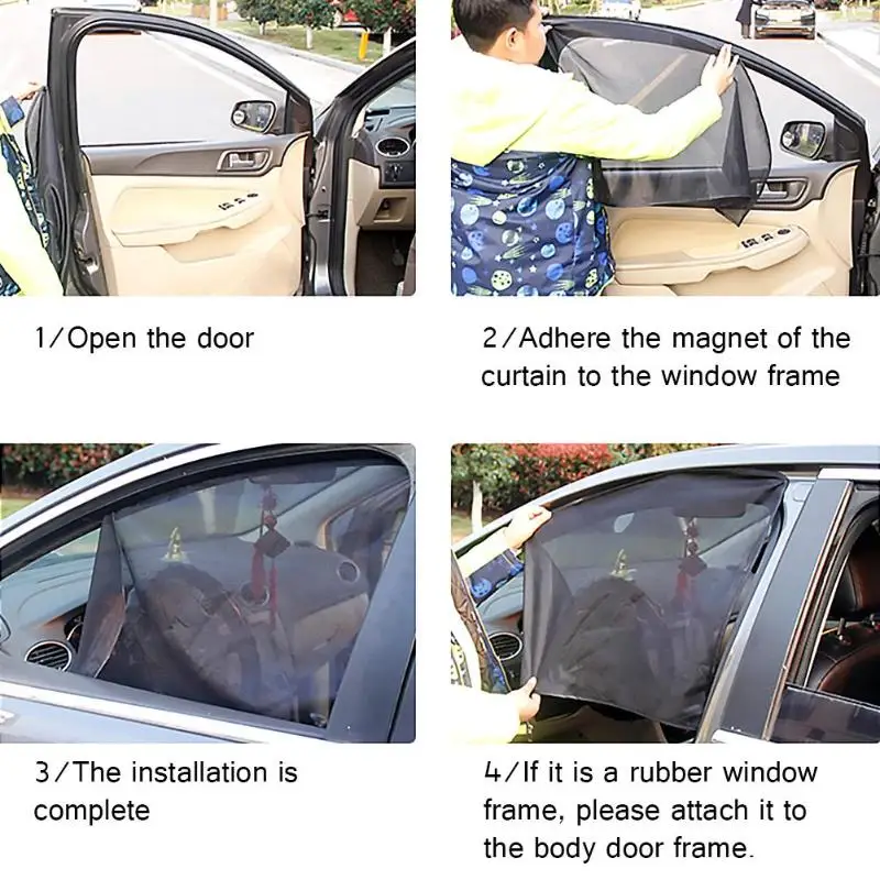 Magnetic Automobile Sunshade Curtain Summer Mesh Protector Film Thickening Encryption Car Windows Sunshad UV Protection