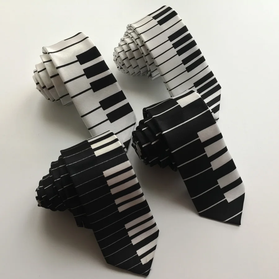 Популярный модный мужской облегающий узкий галстук музыка пианино клавиатура галстуки оптом