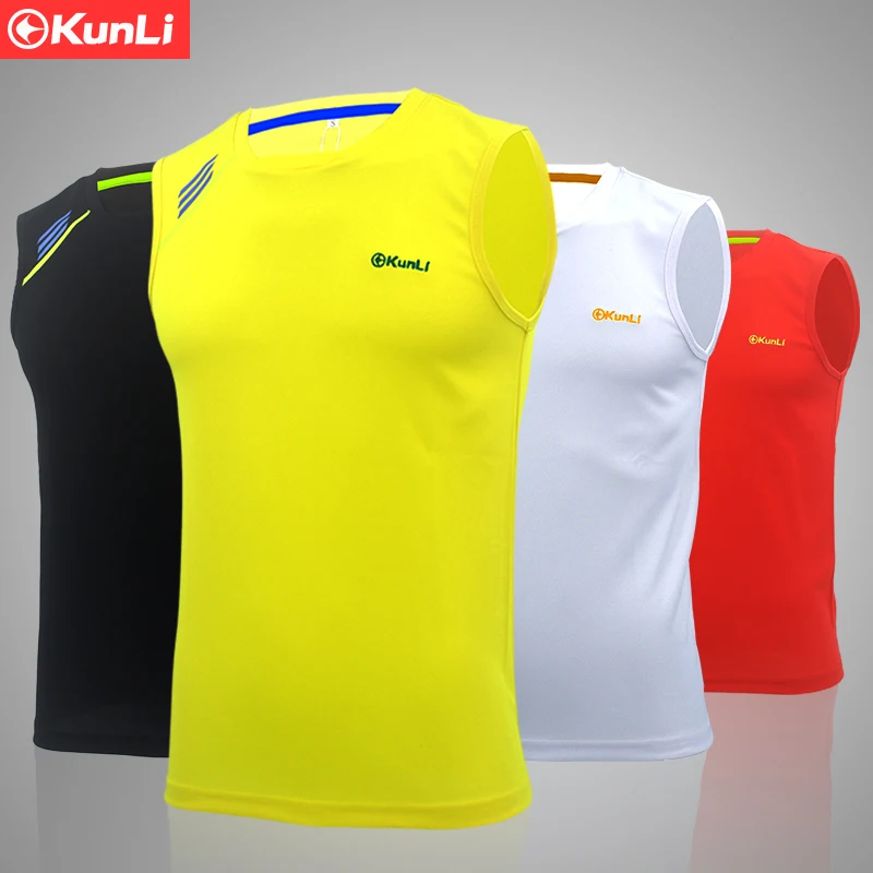 Kunli новая Мужская теннисная рубашка для спорта на открытом воздухе с круглым воротником одежда для бега бадминтона одежда для баскетбола короткая футболка для футбола
