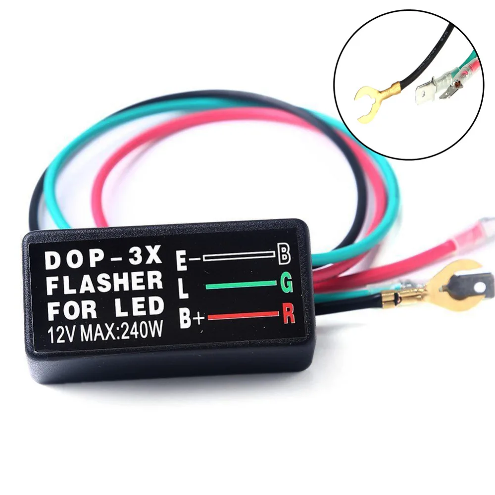 

Black Universal Motorcycle Turn Signal LED Indicators Light Flasher Blinker Relay 12V 3 Pin